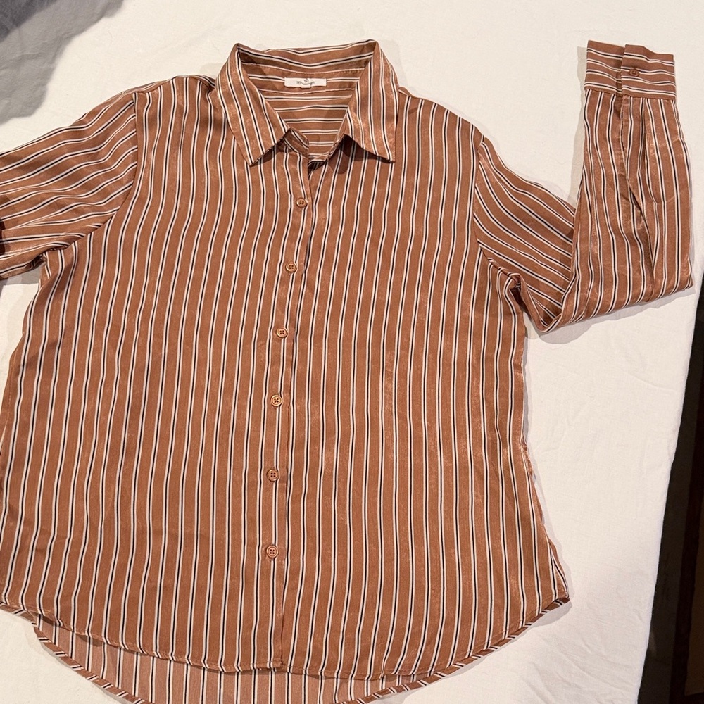 Maurices Brown Striped Blouse